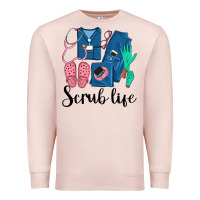 Pale Pink Scrub Life Nurse Premium Sweatshirt - LillyAllenDesigns
