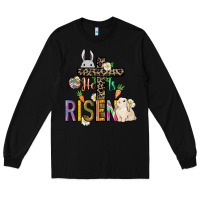 Black He is risen Easter Long Sleeve Tee - NancyCooperArtShop