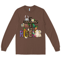 Chestnut He is risen Easter Long Sleeve Tee - NancyCooperArtShop