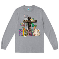 Heather Grey He is risen Easter Long Sleeve Tee - NancyCooperArtShop