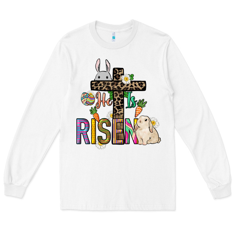 He Is Risen Easter Long Sleeve Tee by NancyCooperArtShop | Teevron