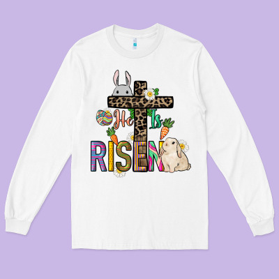 He Is Risen Easter Long Sleeve Tee Designed By Nancycooperartshop