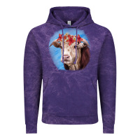 Cloud Purple Hereford Bull Vintage Hoodie - RanaPortraitStore