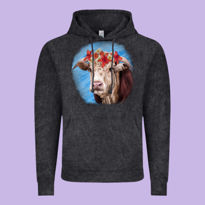 Hereford Bull Vintage Hoodie Designed By Ranaportraitstore