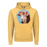 Vintage Mustard Hereford Bull Vintage Hoodie - RanaPortraitStore