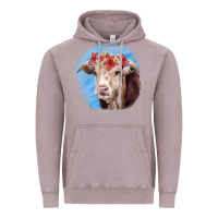 Vintage Zinc Hereford Bull Vintage Hoodie - RanaPortraitStore