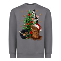 Storm heifer cow gnomies christmas tree Heavyweight Sweatshirt - CowGirlArtShop