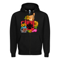 Black Western Football Coffee cup Zipper Hoodie - FaDigitalArtStudio