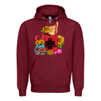 Burgundy Western Football Coffee cup Zipper Hoodie - FaDigitalArtStudio