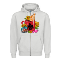Dove Grey Western Football Coffee cup Zipper Hoodie - FaDigitalArtStudio