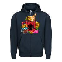 Navy Western Football Coffee cup Zipper Hoodie - FaDigitalArtStudio