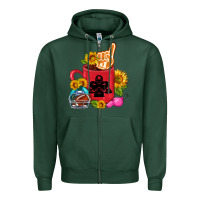 Sports Green Western Football Coffee cup Zipper Hoodie - FaDigitalArtStudio