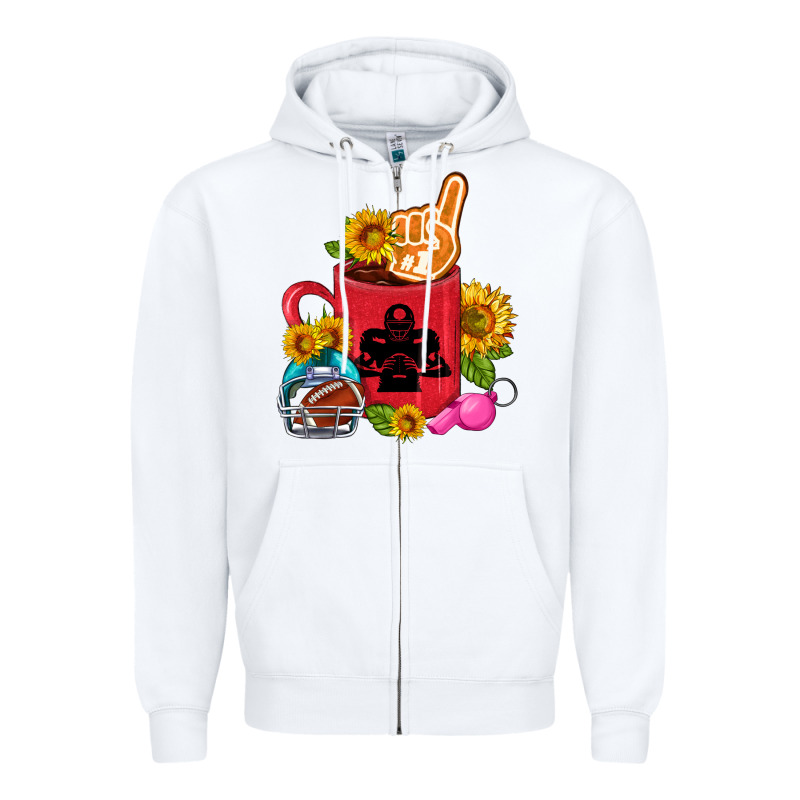 Western Football Coffee Cup Zipper Hoodie by FaDigitalArtStudio | Teevron
