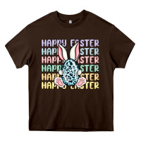 Chocolate Brown happy easter Heavy Core Tee - MaliasSmallBusiness
