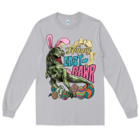 Moon Dust Happy Easter Day T-rex Long Sleeve Tee - NancyCooperArtShop