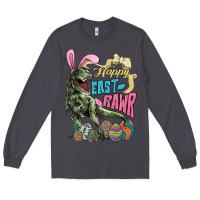 Smoke Happy Easter Day T-rex Long Sleeve Tee - NancyCooperArtShop