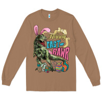 Toasted Coconut Happy Easter Day T-rex Long Sleeve Tee - NancyCooperArtShop
