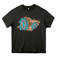 Asphalt gemstone wood leopard patch Heavy Core Tee - AdoDesignShop