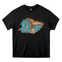 Black gemstone wood leopard patch Heavy Core Tee - AdoDesignShop