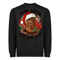 Black dear santa just send cows Heavyweight Sweatshirt - CowGirlArtShop