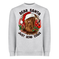 Heather Grey dear santa just send cows Heavyweight Sweatshirt - CowGirlArtShop