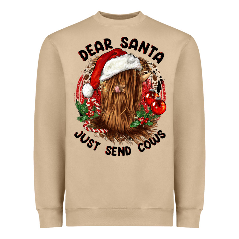 Dear Santa Just Send Cows Heavyweight Sweatshirt by CowGirlArtShop | Teevron