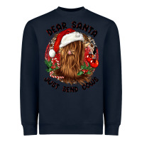 Navy dear santa just send cows Heavyweight Sweatshirt - CowGirlArtShop