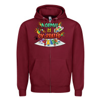 Burgundy Normal is overrated Zipper Hoodie - FaDigitalArtStudio