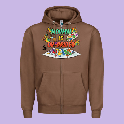 Normal Is Overrated Zipper Hoodie Designed By Fadigitalartstudio