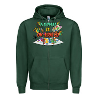 Sports Green Normal is overrated Zipper Hoodie - FaDigitalArtStudio