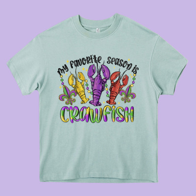 My Favorite Season Is Crawfish Heavy Core Tee Designed By Maliassmallbusiness