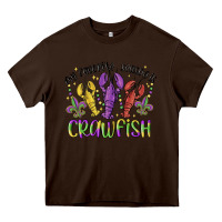Chocolate Brown my favorite season is crawfish Heavy Core Tee - MaliasSmallBusiness