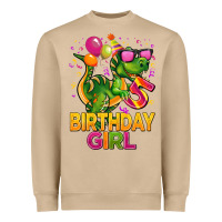 Mushroom 5 rd birthday girl t rex pink Heavyweight Sweatshirt - CowGirlArtShop