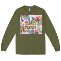 Army Green Hunny Bunny and egg Easter Long Sleeve Tee - NancyCooperArtShop
