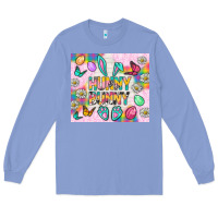 Colony Blue Hunny Bunny and egg Easter Long Sleeve Tee - NancyCooperArtShop