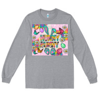 Heather Grey Hunny Bunny and egg Easter Long Sleeve Tee - NancyCooperArtShop