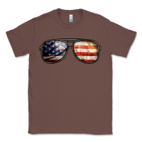 Chestnut amerıcan flag glasses Classic Tee - BarkalooDesign