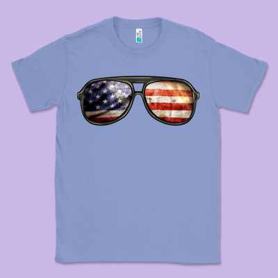 Amerıcan Flag Glasses Classic Tee Designed By Barkaloodesign