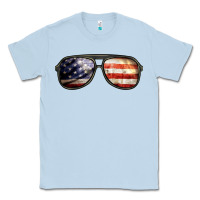 Dusty Blue amerıcan flag glasses Classic Tee - BarkalooDesign