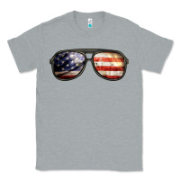 Heather Grey amerıcan flag glasses Classic Tee - BarkalooDesign