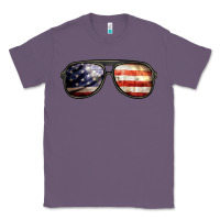 Lavender amerıcan flag glasses Classic Tee - BarkalooDesign
