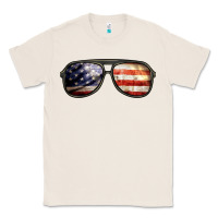 Natural amerıcan flag glasses Classic Tee - BarkalooDesign