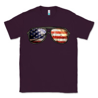 Plum amerıcan flag glasses Classic Tee - BarkalooDesign