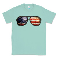 Seafoam amerıcan flag glasses Classic Tee - BarkalooDesign