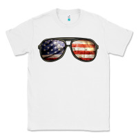 White amerıcan flag glasses Classic Tee - BarkalooDesign