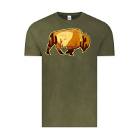 Vintage Olive Desert Landscape Bison Silhouette Vintage Tee - Bettercallsaul