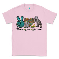 Bubblegum Pink Peace love raccoon Classic Tee - LillyAllenDesigns
