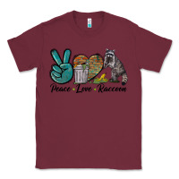Burgundy Peace love raccoon Classic Tee - LillyAllenDesigns