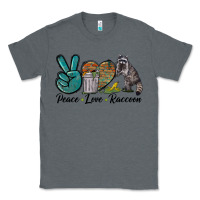 Charcoal Heather Peace love raccoon Classic Tee - LillyAllenDesigns
