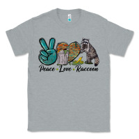 Heather Grey Peace love raccoon Classic Tee - LillyAllenDesigns
